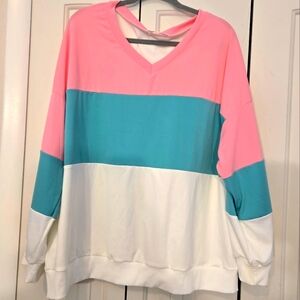 V neck long sleeve sweatshirt🍒